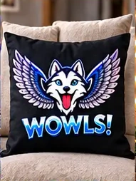 WOWLS Throw Pillow — WOWLS! SuperIntelligence merchandise