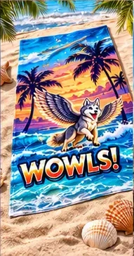 Beach Towel — WOWLS! SuperIntelligence merchandise